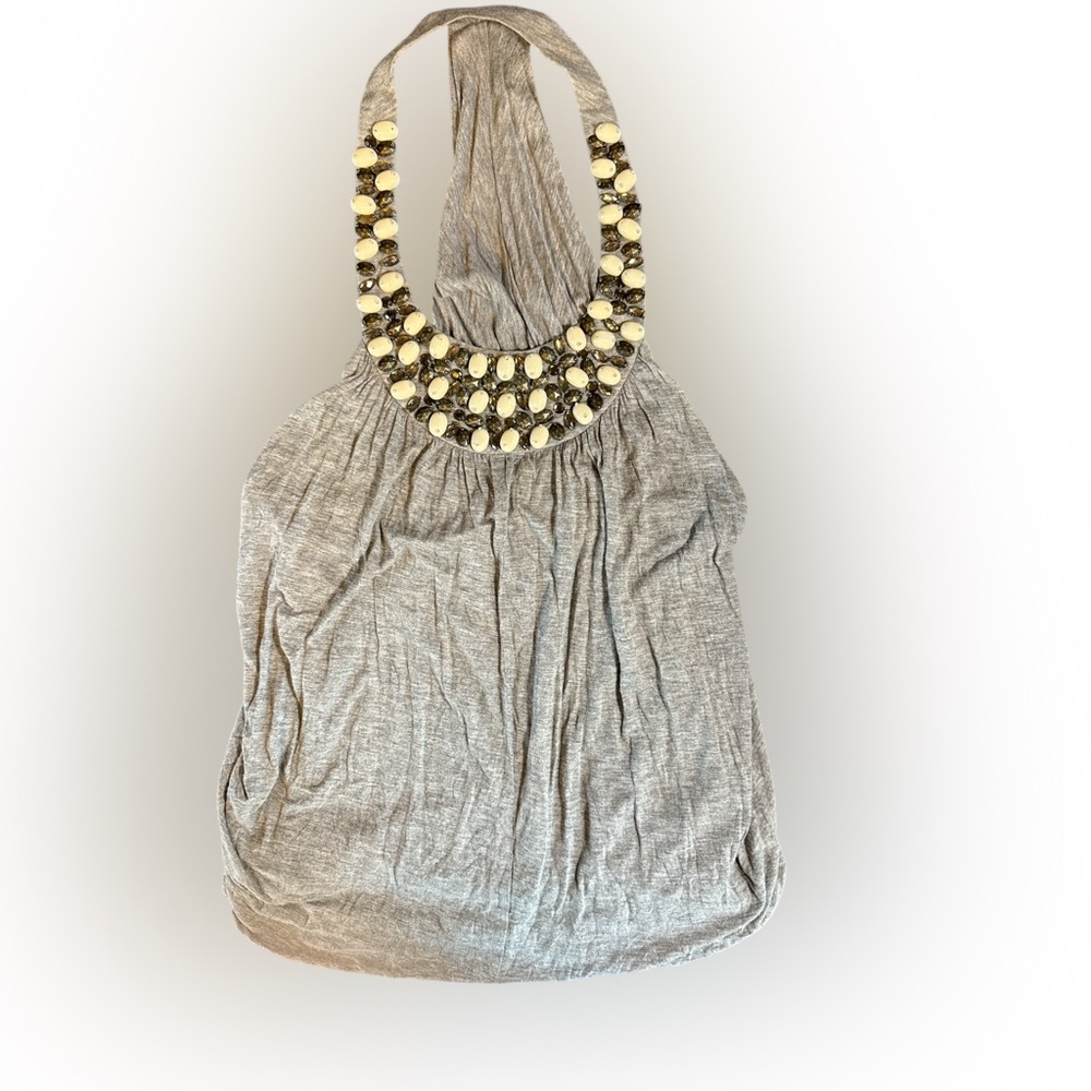 Vintage Gray Beaded Women's Top‎